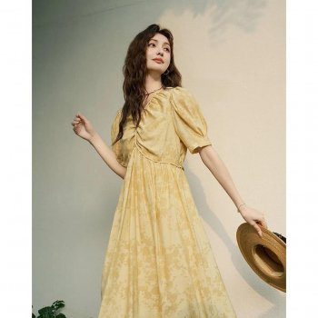 Elegant V-Neck Chiffon Floral Dress